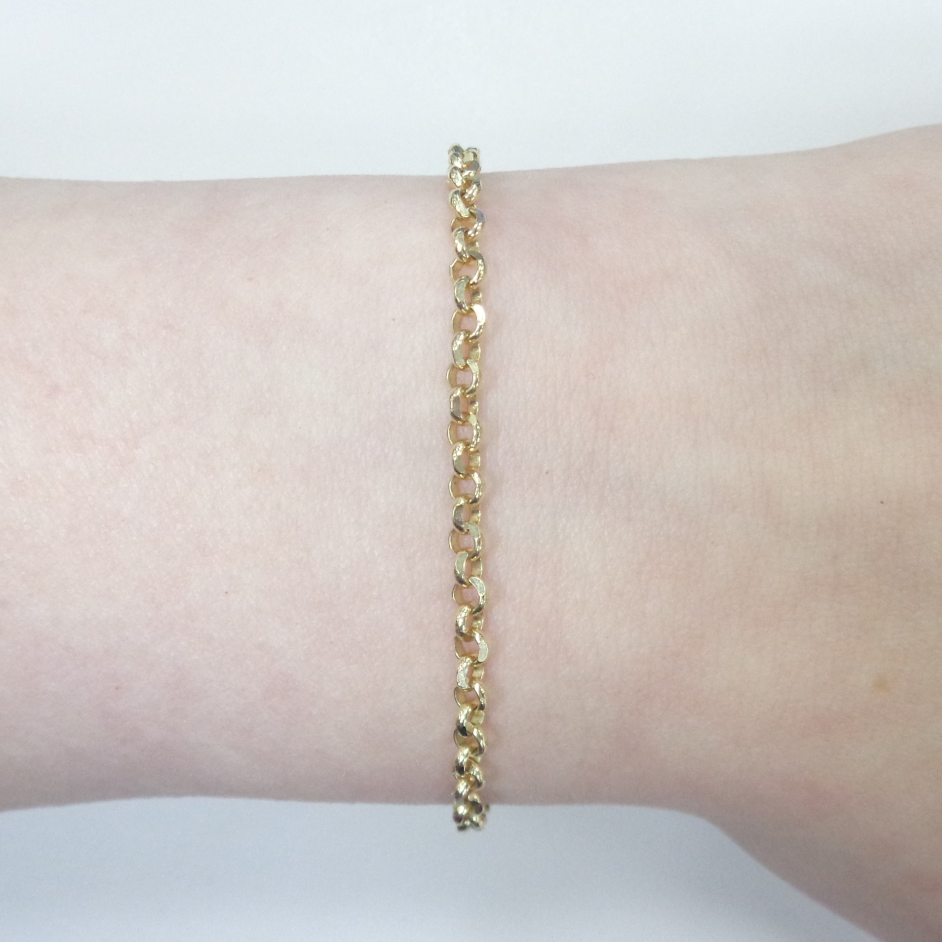 Золотой браслет 585 пробы; желтое золото; плетение Ролло; с алмазной обработкой;